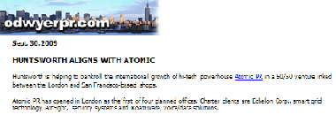 Huntsworth aligns with Atomic